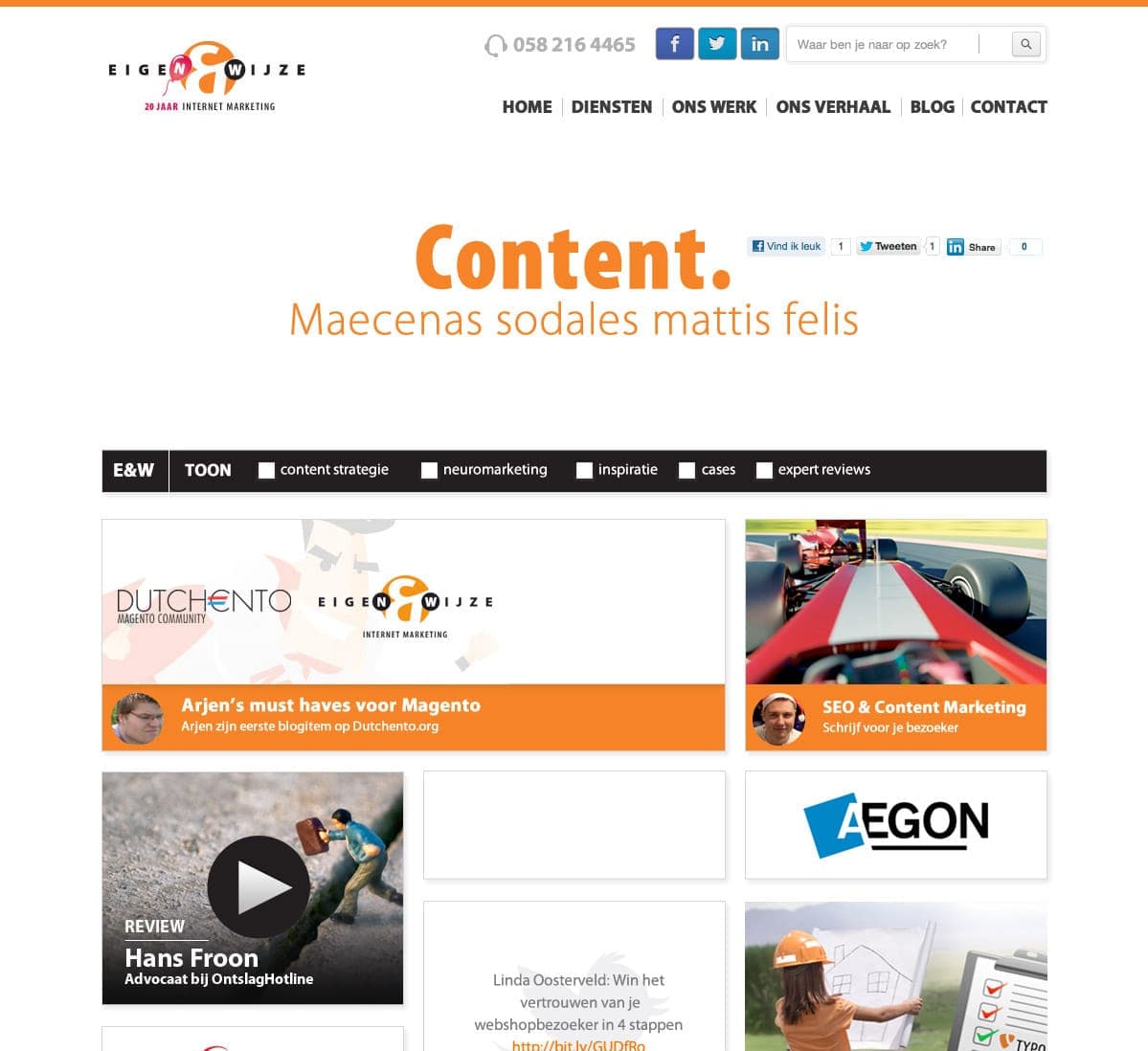 Social wall, data en gedrag van online kanalen